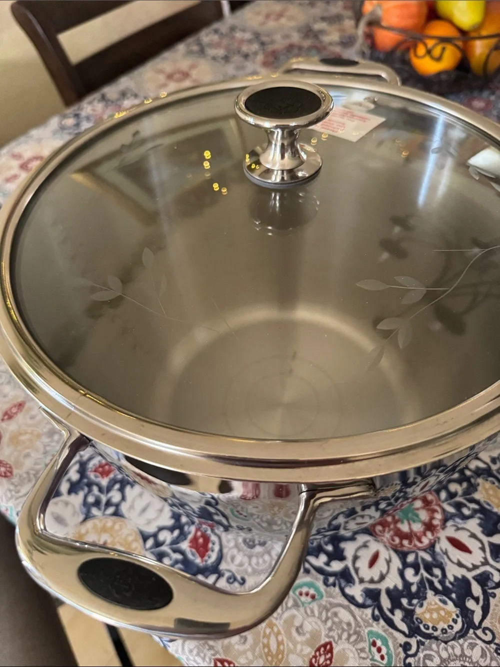 Princess House Stainless Steel Stockpot with Glass Lid - Polished Silver